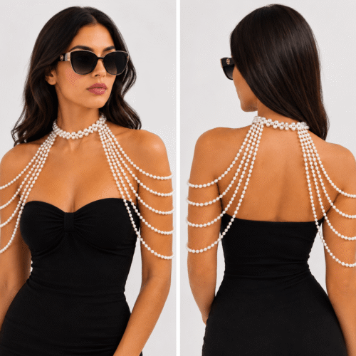 Náhrdelník perlovy cez ramena choker bizuteria bijoux
