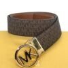 MICHAEL KORS MK Logo Buckle Belt Brown reversible opasok