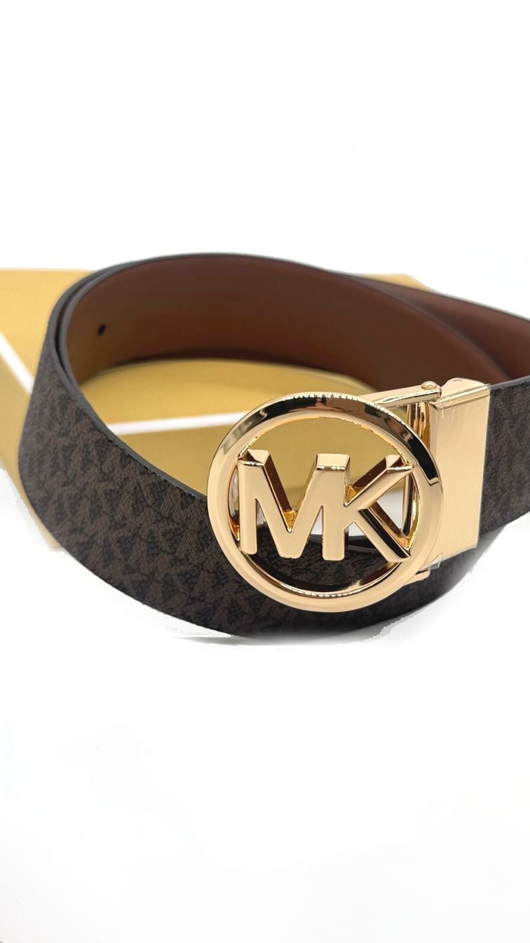 MICHAEL KORS MK LOGO BUCKLE BELT BROWN REVERSIBLE OPASOK 4 MICHAEL KORS MK Logo Buckle Belt Brown reversible opasok