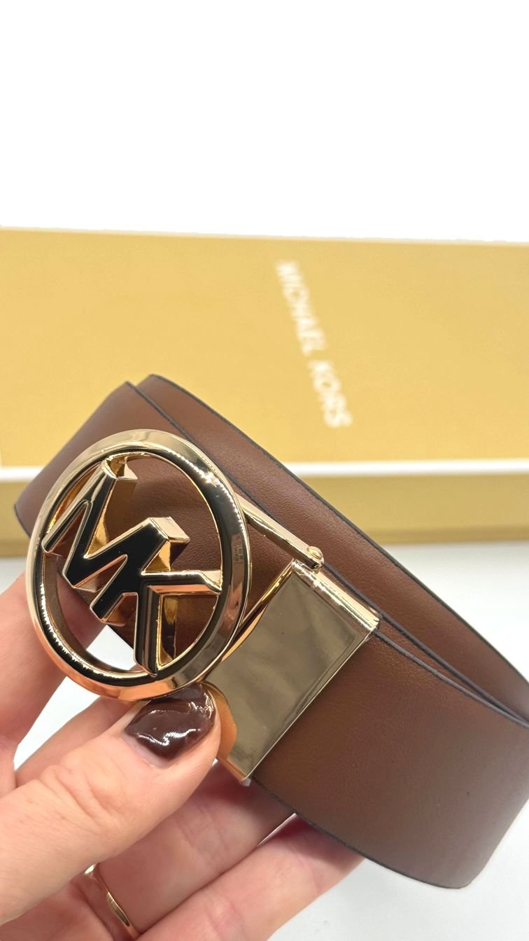 MICHAEL KORS MK LOGO BUCKLE BELT BROWN REVERSIBLE OPASOK 3 MICHAEL KORS MK Logo Buckle Belt Brown reversible opasok