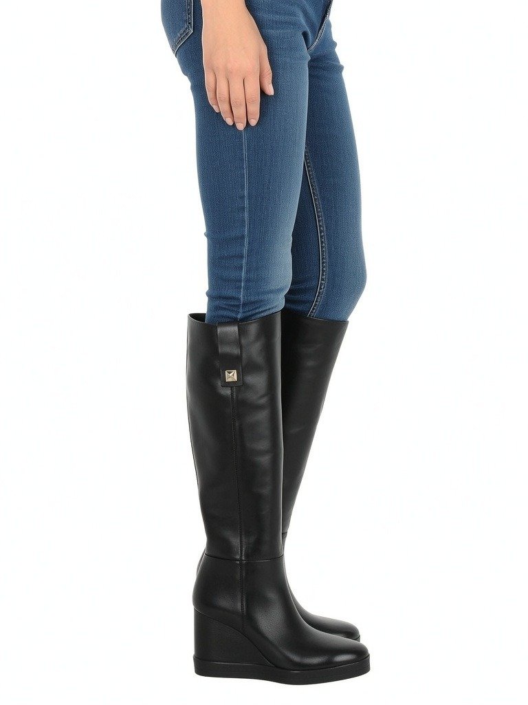 GEOX DÁMSKE KLINOVE ČIŽMY D ELIDEA WEDGE BOOTS WOMEN C9999 2 GEOX Dámske klinové čižmy D ELIDEA WEDGE BOOTS