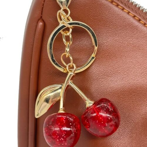 Prívesok na kabelku s čerešňami Cherry gold