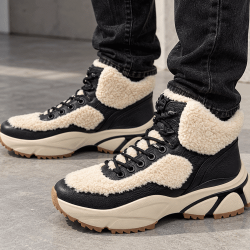 MICHAEL KORS Darius Shearling Hiker Sneaker Black