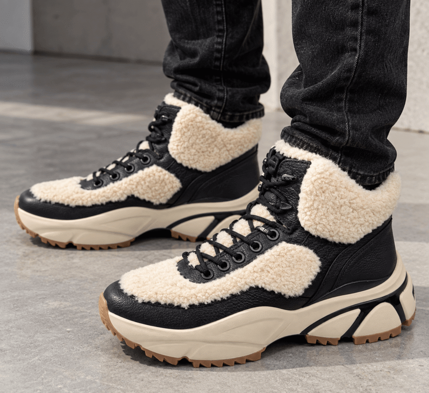 MICHAEL KORS Darius Shearling Hiker Sneaker Black