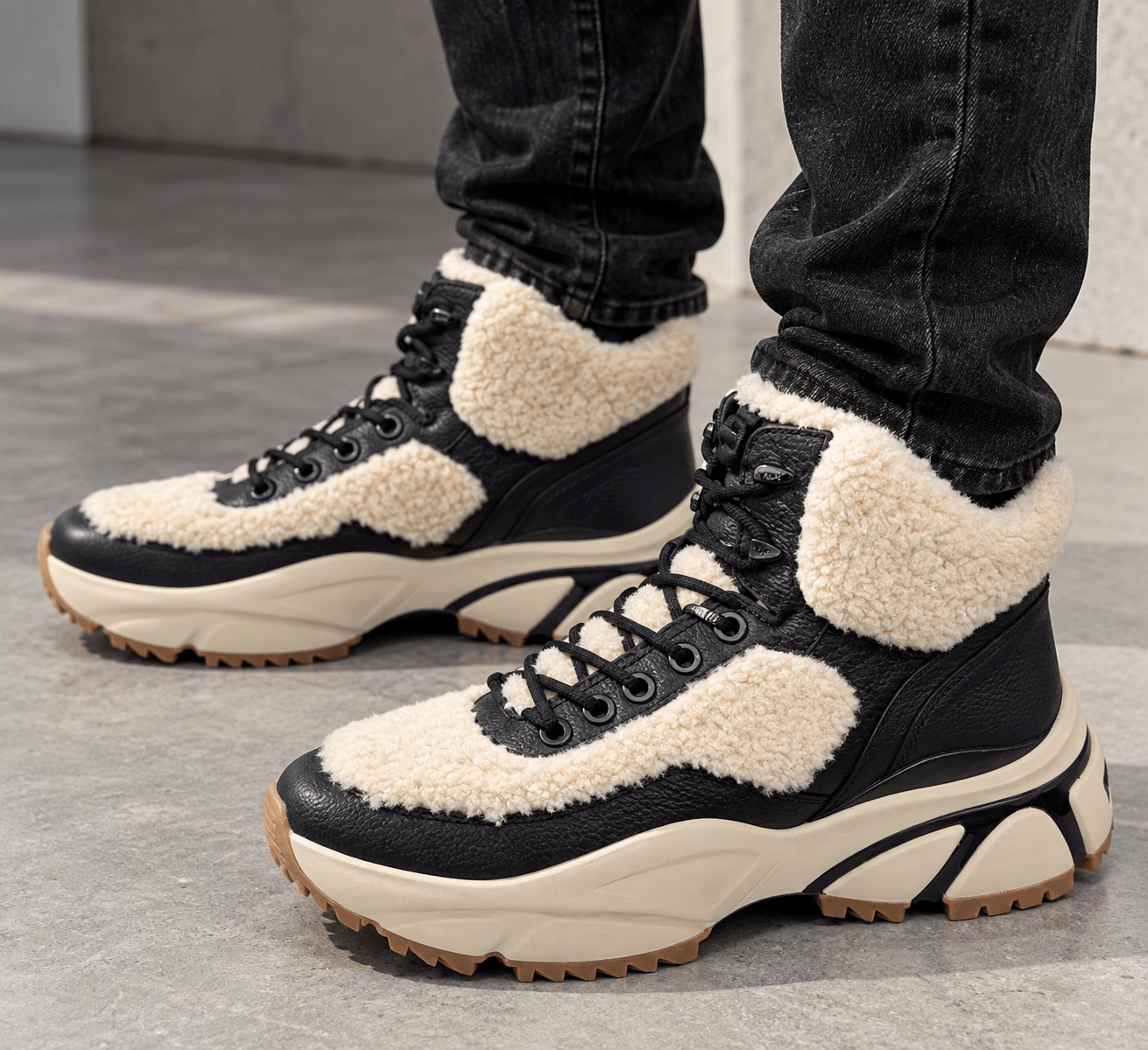 MICHAEL KORS DARIUS SHEARLING HIKER SNEAKER BLACK PANSKE 1 MICHAEL KORS Darius Shearling Hiker Sneaker Black