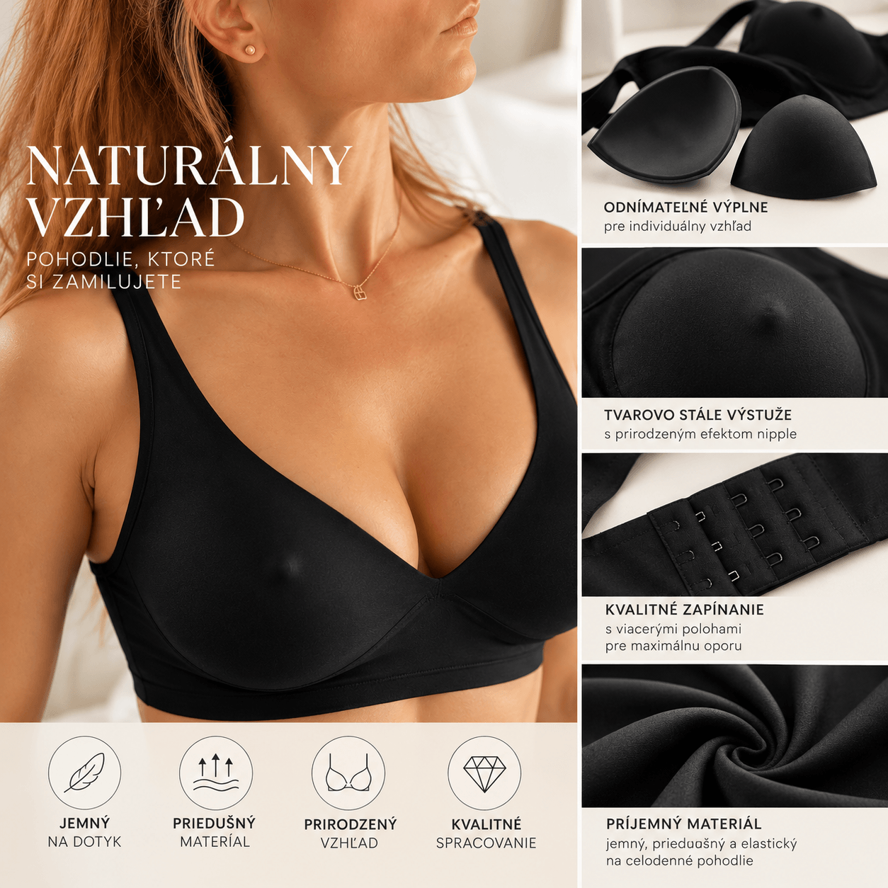 PODPRSENKA SEXI BRA WITH NIPPLE EFFECT BLACK 1 Podprsenka Sexi bra with nipple effect black