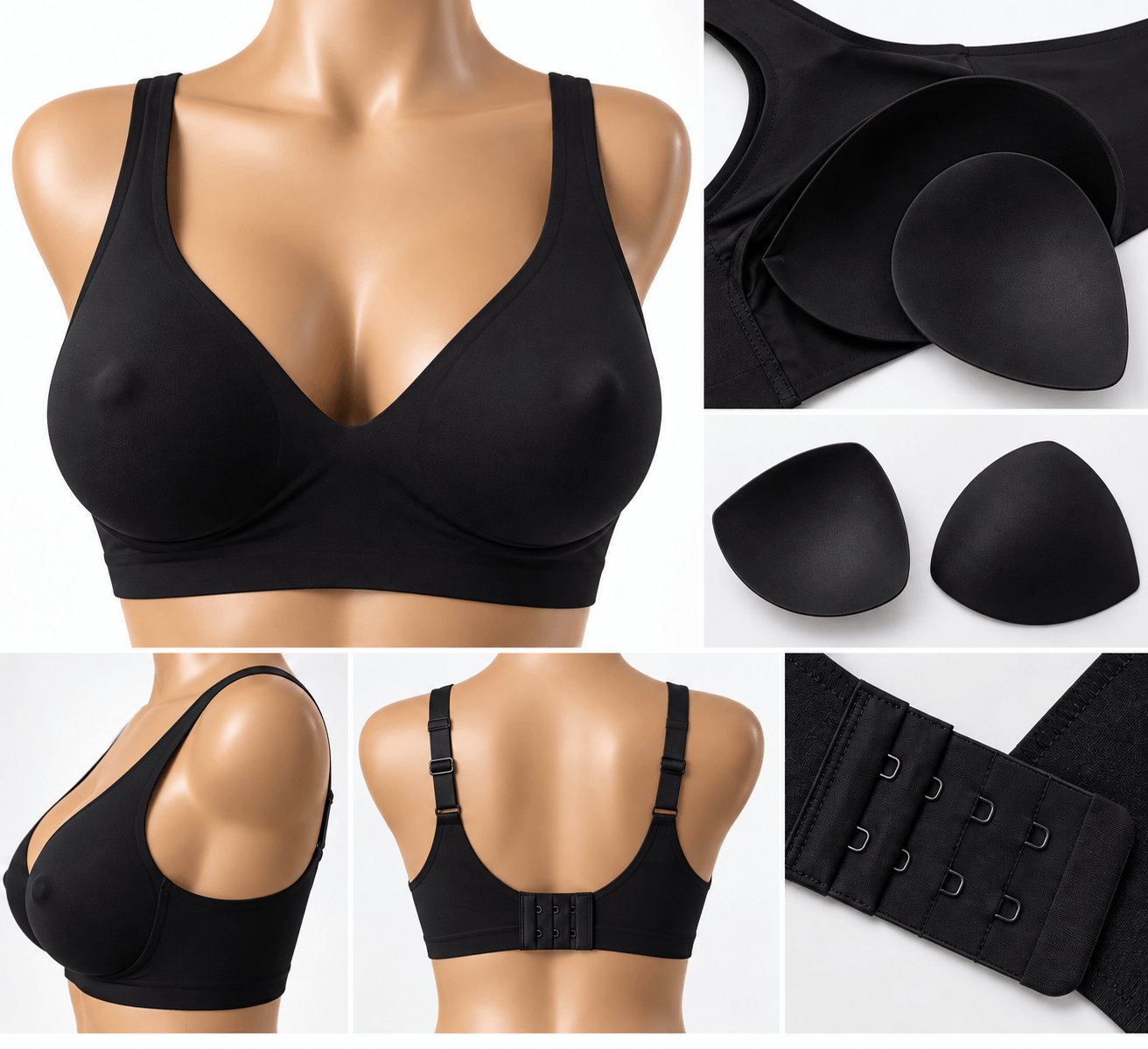 PODPRSENKA SEXI BRA WITH NIPPLE EFFECT BLACK 2 Podprsenka Sexi bra with nipple effect black