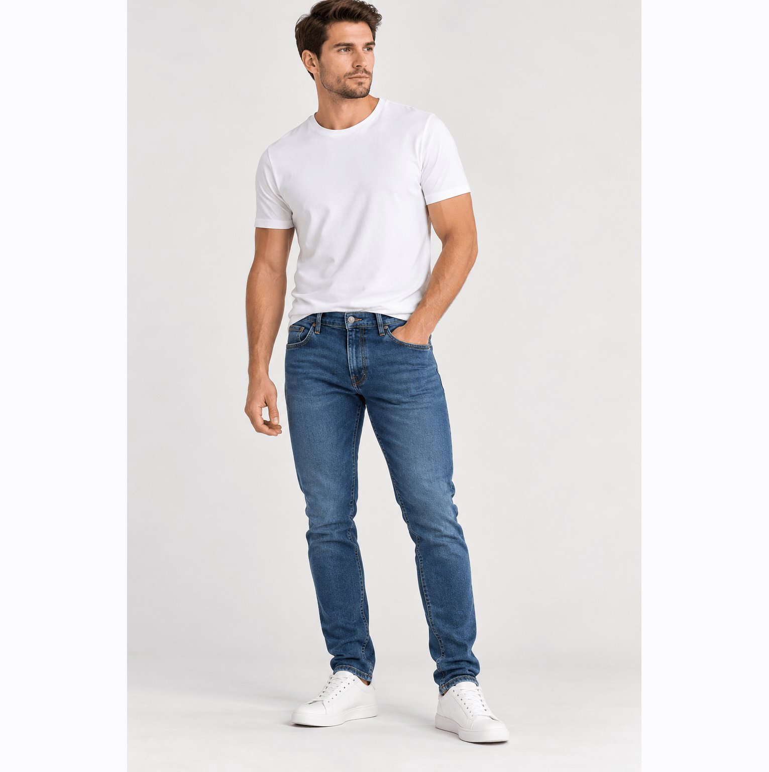 WRANGLER PÁNSKE RIFLE STRAIGHT LEG BLUE JEANS 1 WRANGLER Pánske rifle Straight Leg Authentic Blue Jeans